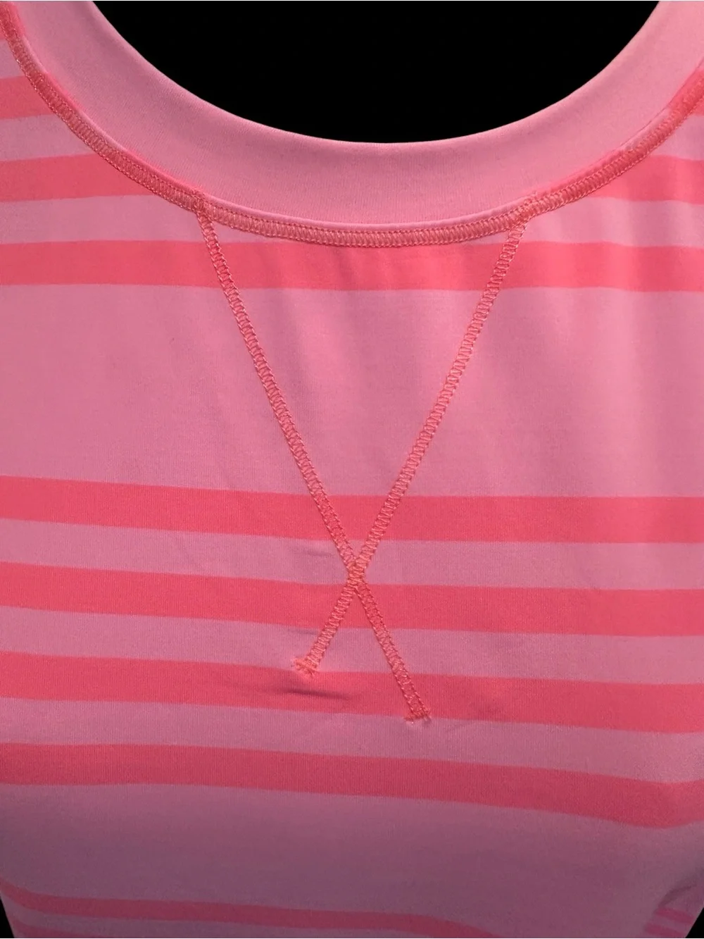Lululemon Run Warm Up Crew Ocean Stripe Bleached Coral Pop Orange Sz 6
